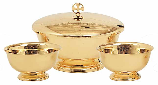 Communion Set, 3 pieces, Gold Plated