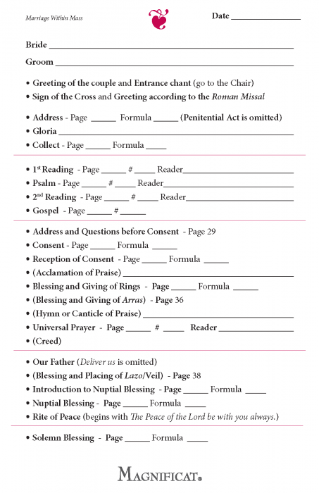 Order of Celebrating Matrimony