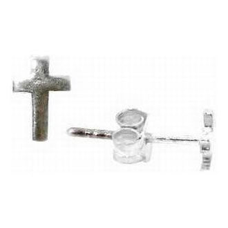 Earring Cross Silver Post