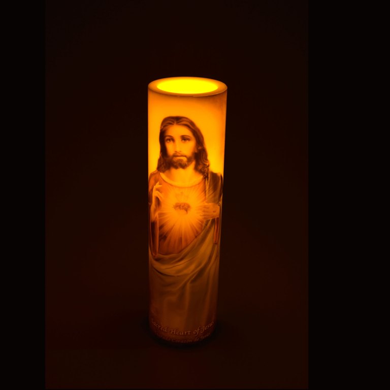 LED Candle – Sacred Heart of Jesus