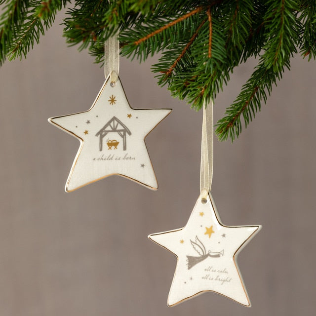Rejoice Star Ornaments Set of 2 Assorted