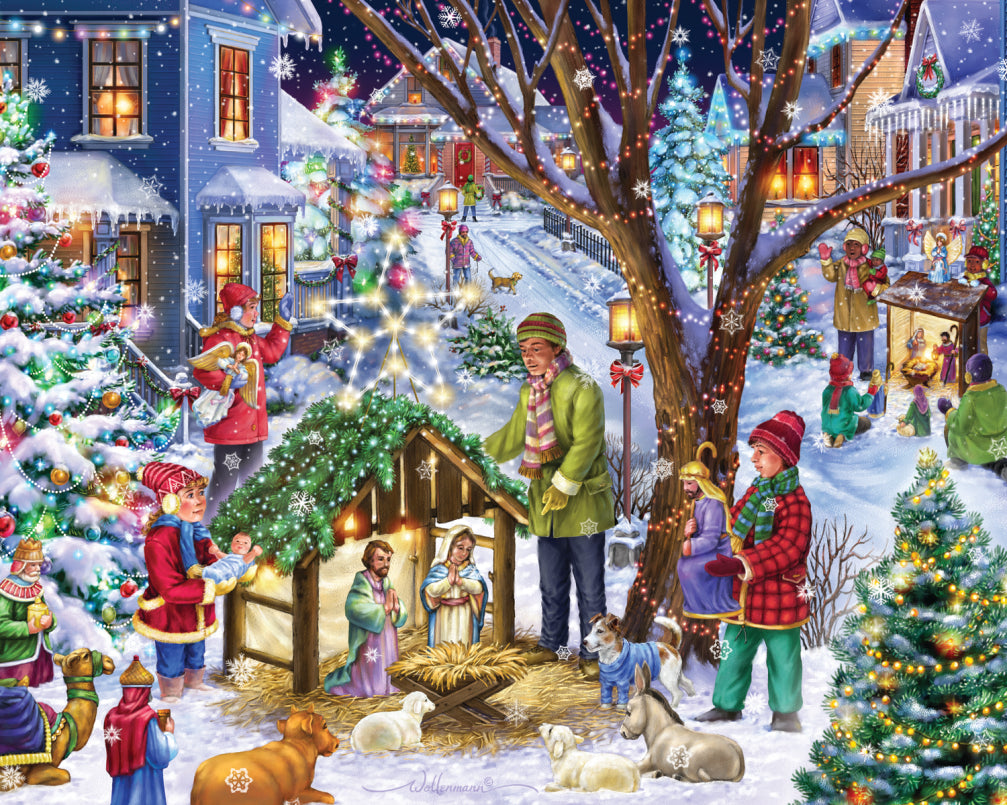 Neighborhood Nativity Christmas Jigsaw Puzzle 1000 pieces