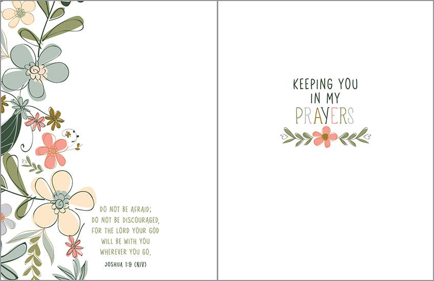 With Scripture Thinking of You Card - Courageous Floral