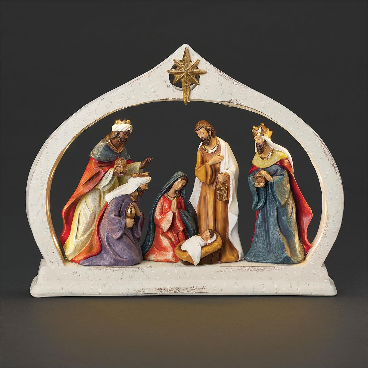 10" Nativity in Lighted Arch