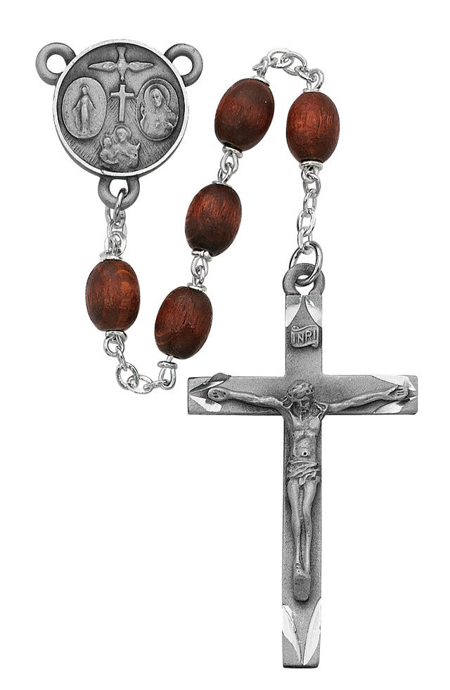 6x8 Brown Wood Oval Rosary
