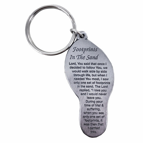 Footprints in the Sand Key Chain