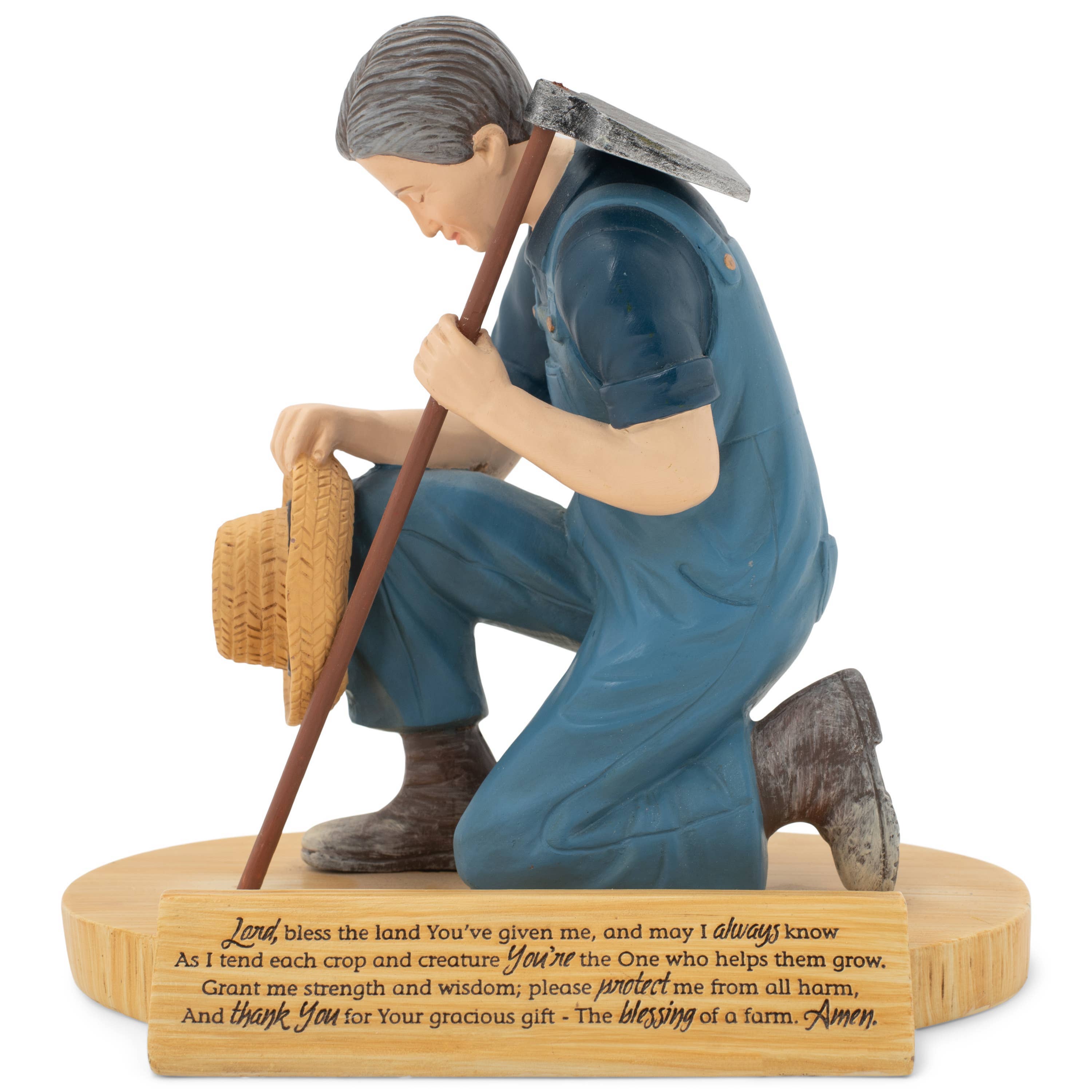 Praying Farmer Figurine