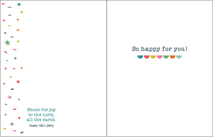 With scripture Congratulations Card - Scallops & Confetti
