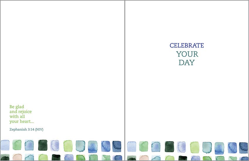 With Scripture Birthday Card - Watercolor Squares