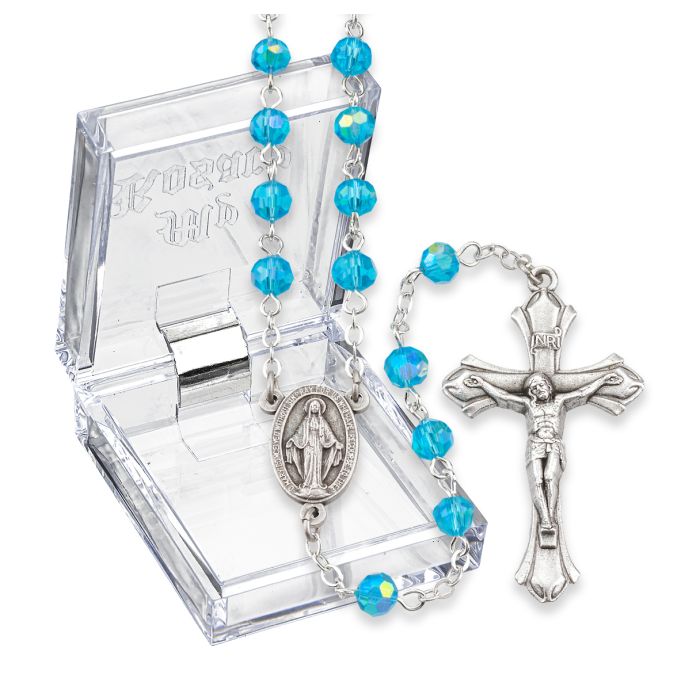 Birthstone March Aqua Rosary