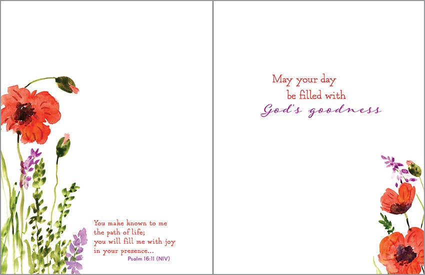 With Scripture Birthday Greeting Card - Wild Poppies