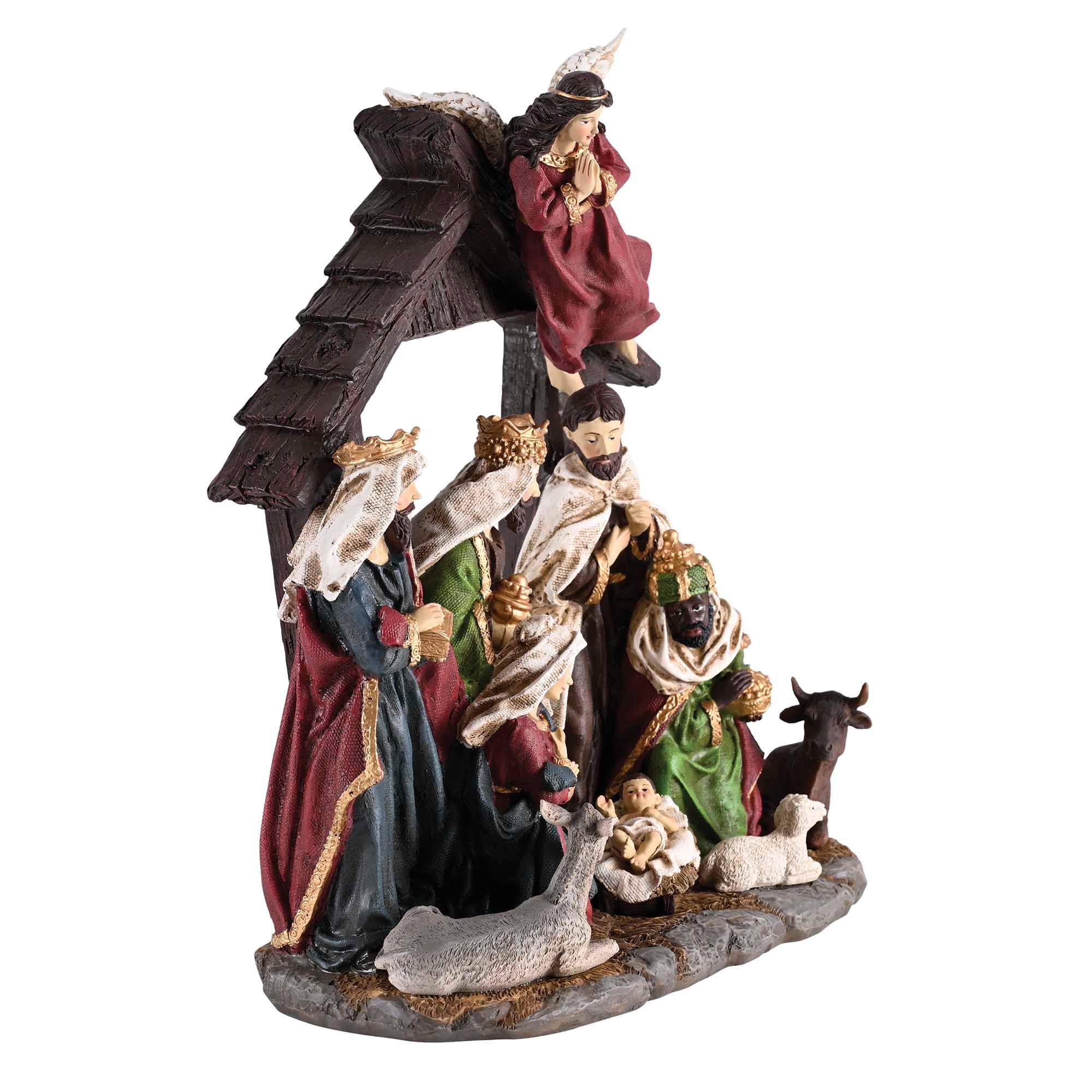 Nativity Holy Family Animals Creche12.5H