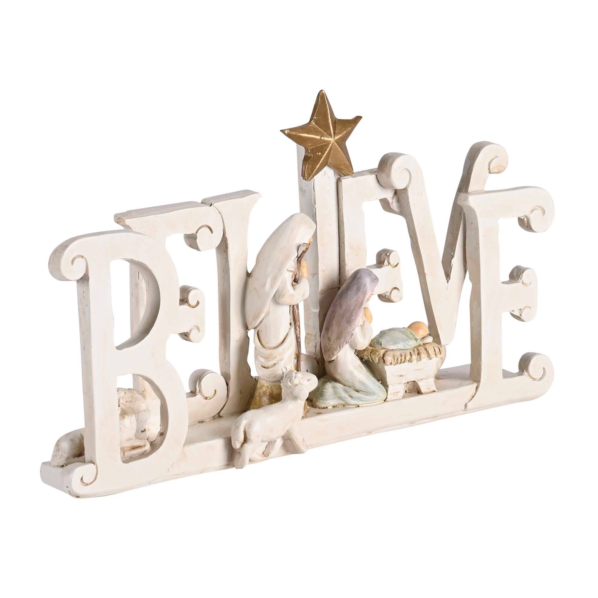 Nativity Holy Family Believe Star 5H