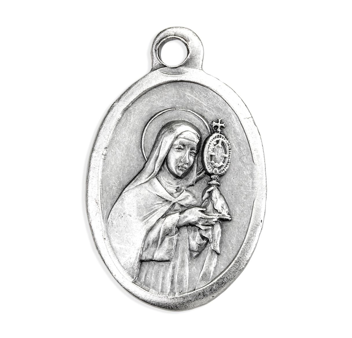 St. Clare Oxidized Medal