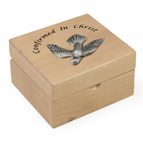 Dove Confirmation Maple Wood Keepsake Box