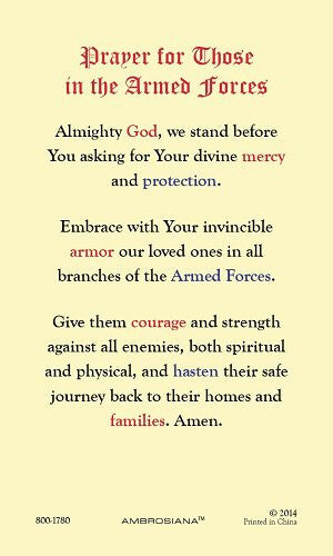 St. Michael Armed Forces Laminated Holy Card