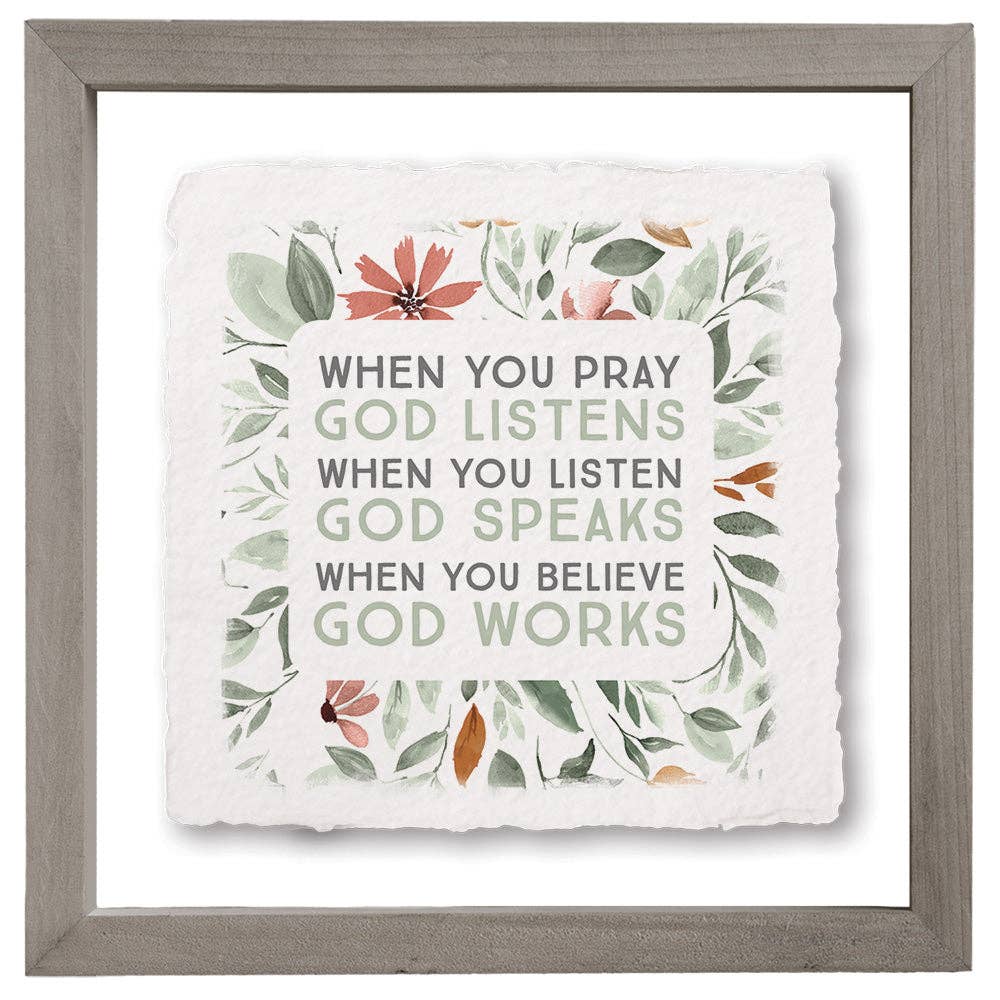 Pray God Listens - Floating Art Square