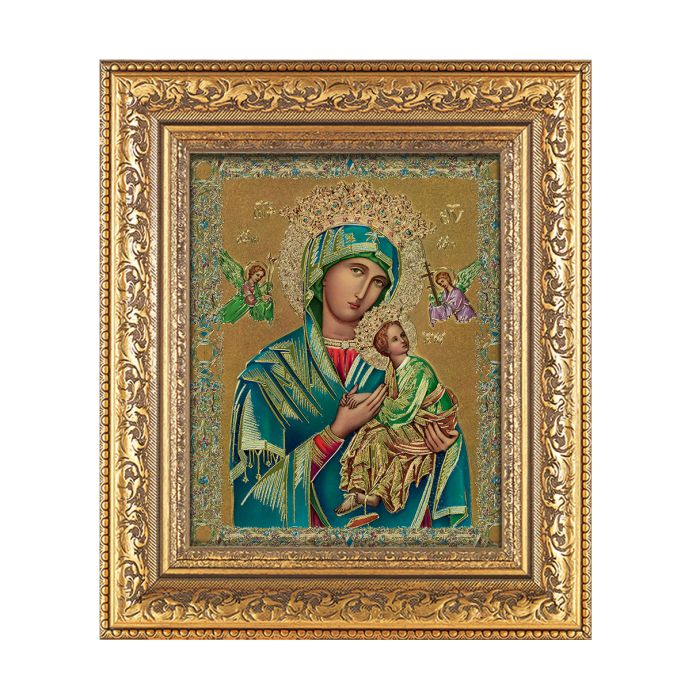 Ornate Gold Leaf Antique Framed Our Lady of Perpetual Help