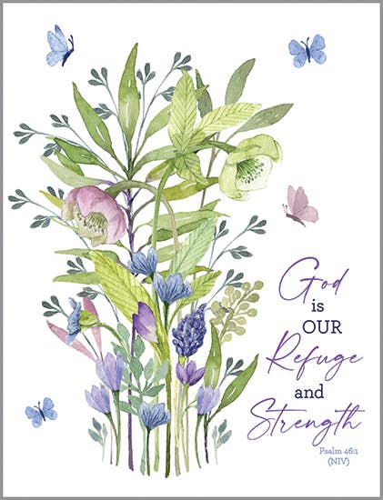 With Scripture Sympathy Card - Purple Stem/Butterflies
