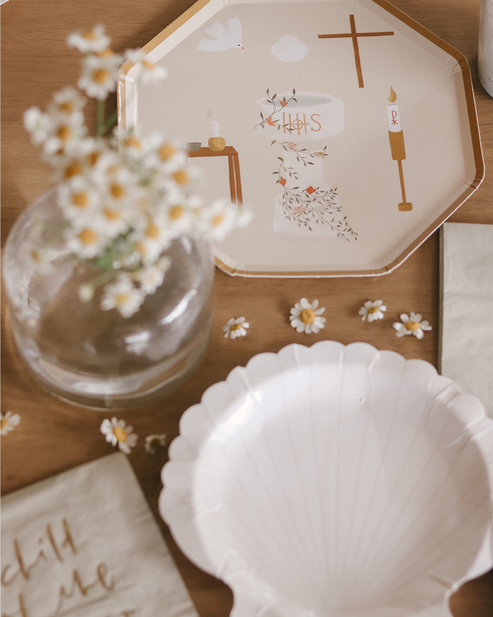 Baptism Luncheon Plates | Catholic Party Paper Goods