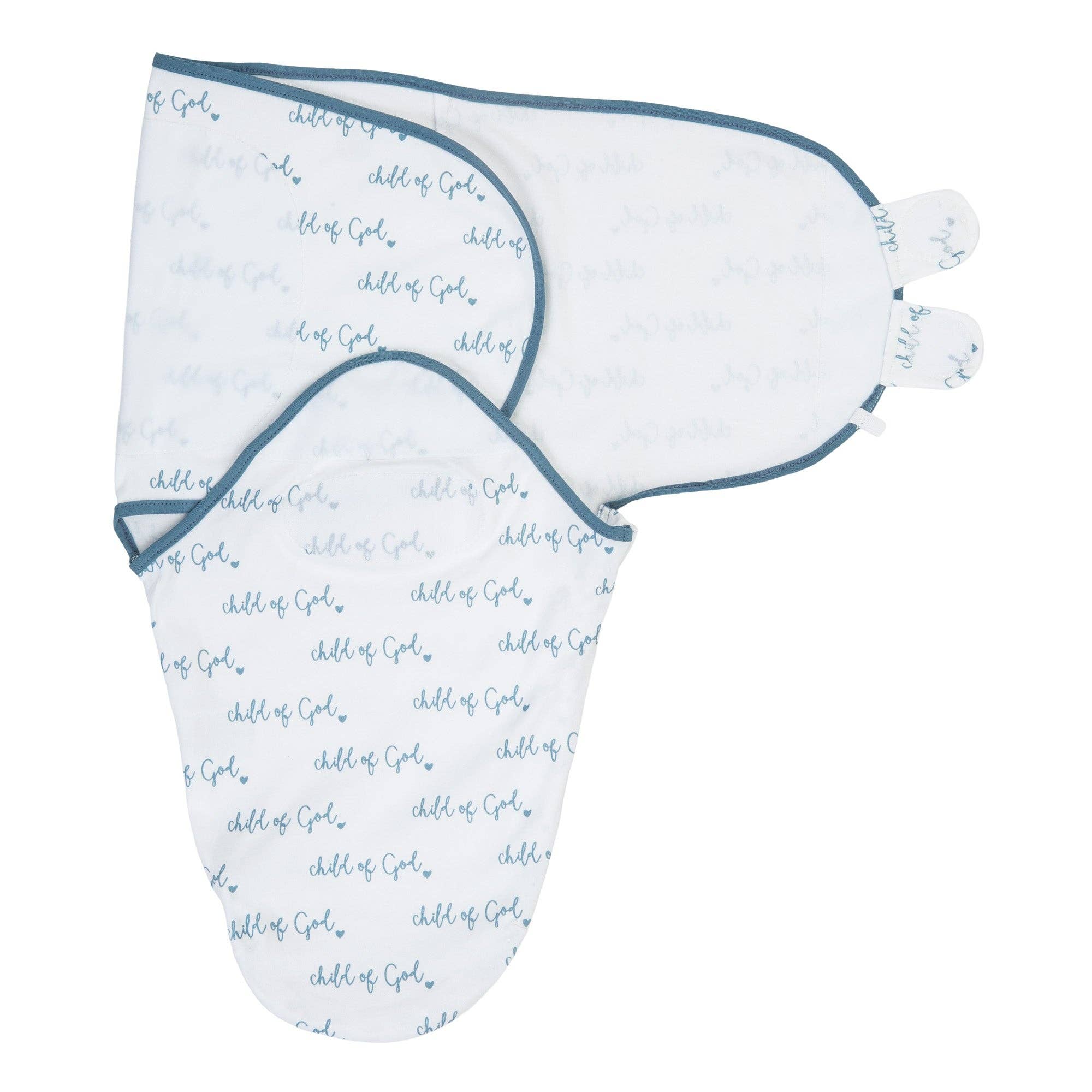 Cotton Velcro Newborn Swaddle Sack Blue Child of God