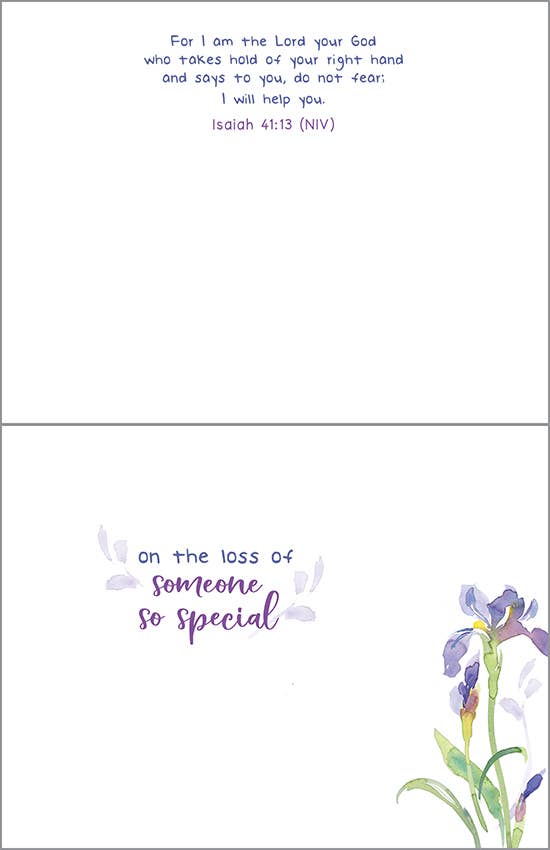With Scripture Sympathy Greeting Card - Iris Field