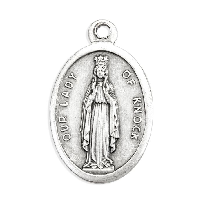 Medalla Nuestra Señora de Knock Plata Oxidada