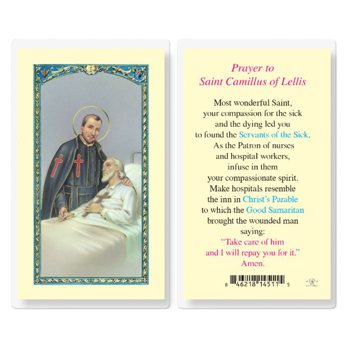 Saint Camillus Prayer Card