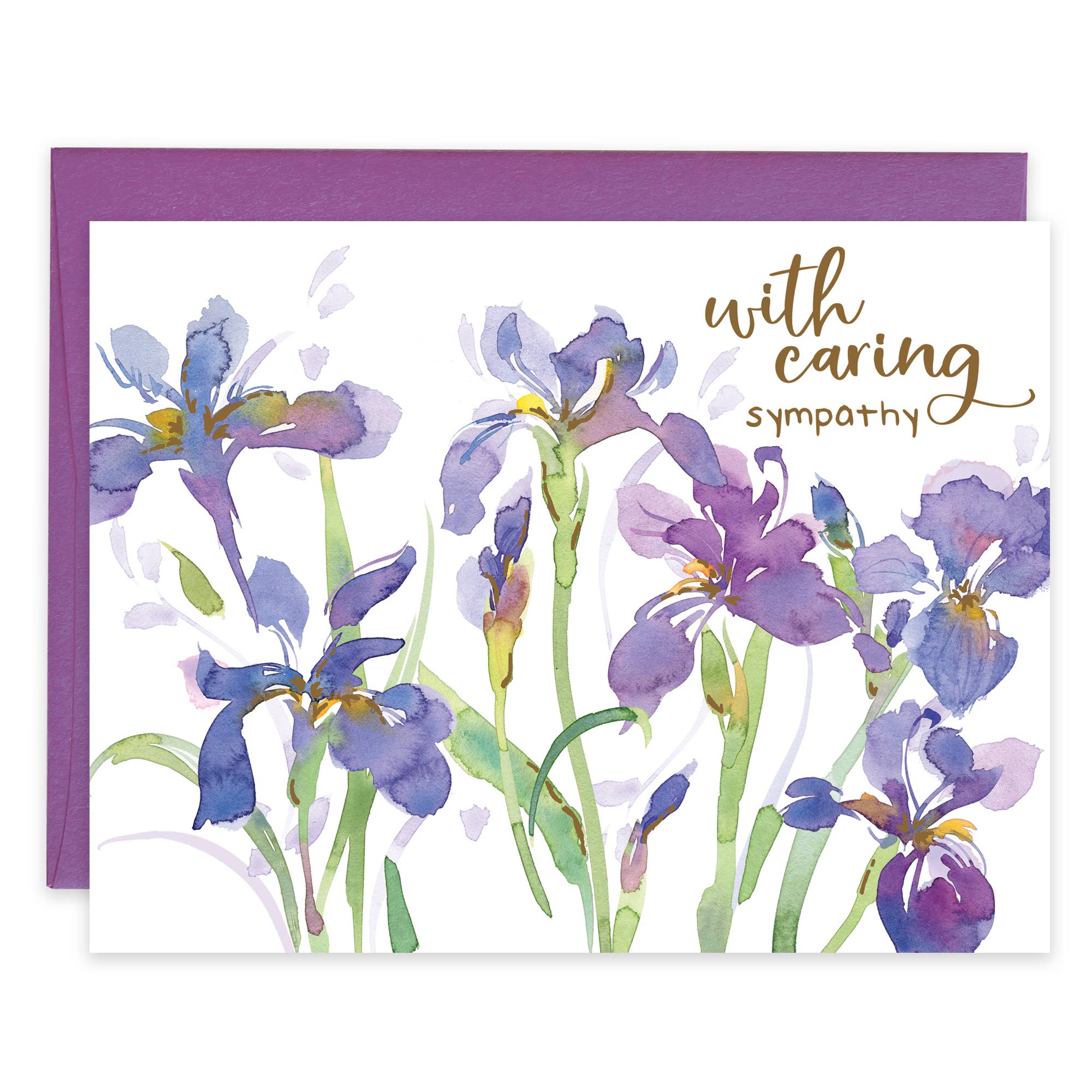 With Scripture Sympathy Greeting Card - Iris Field
