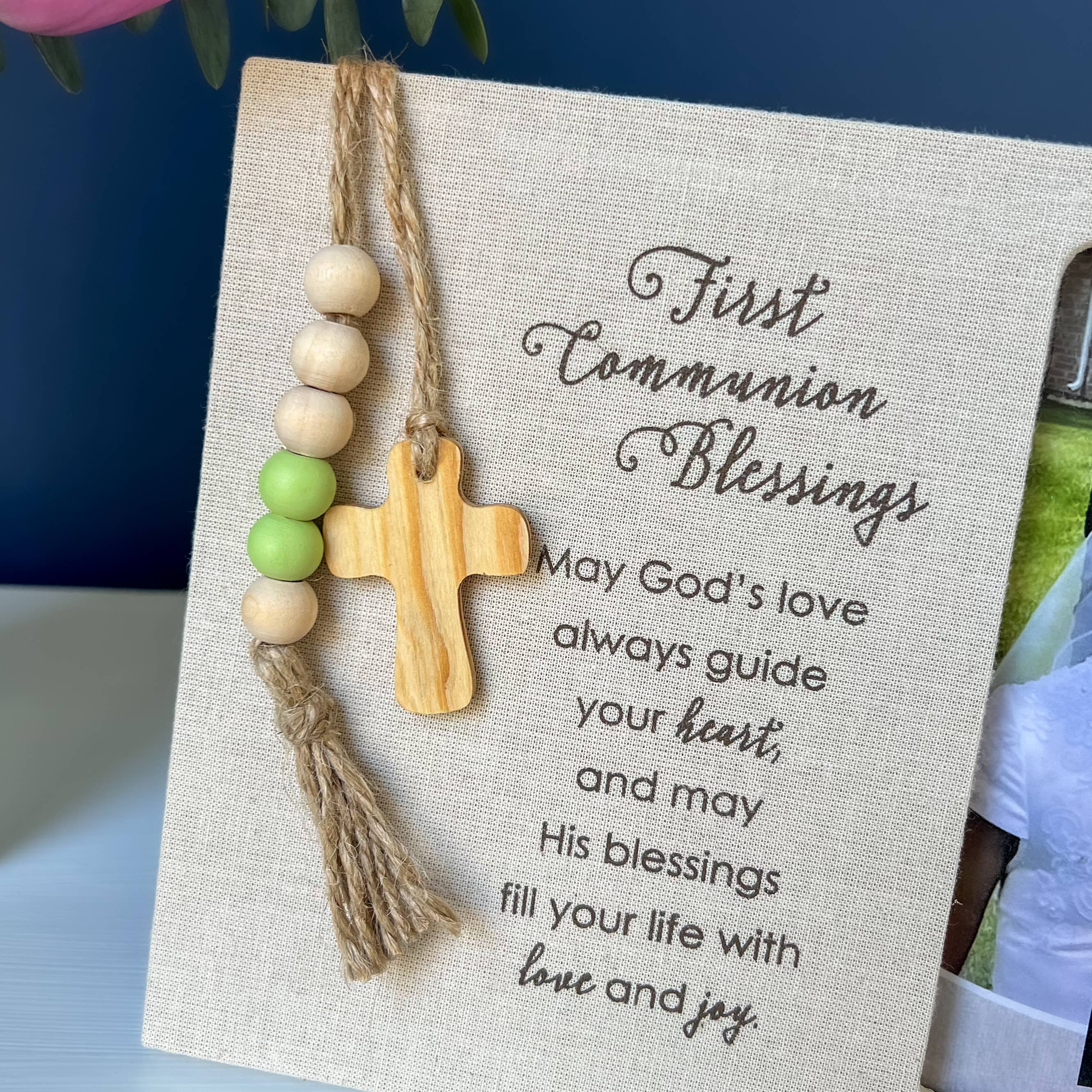 First Communion Blessings Fabric Frame