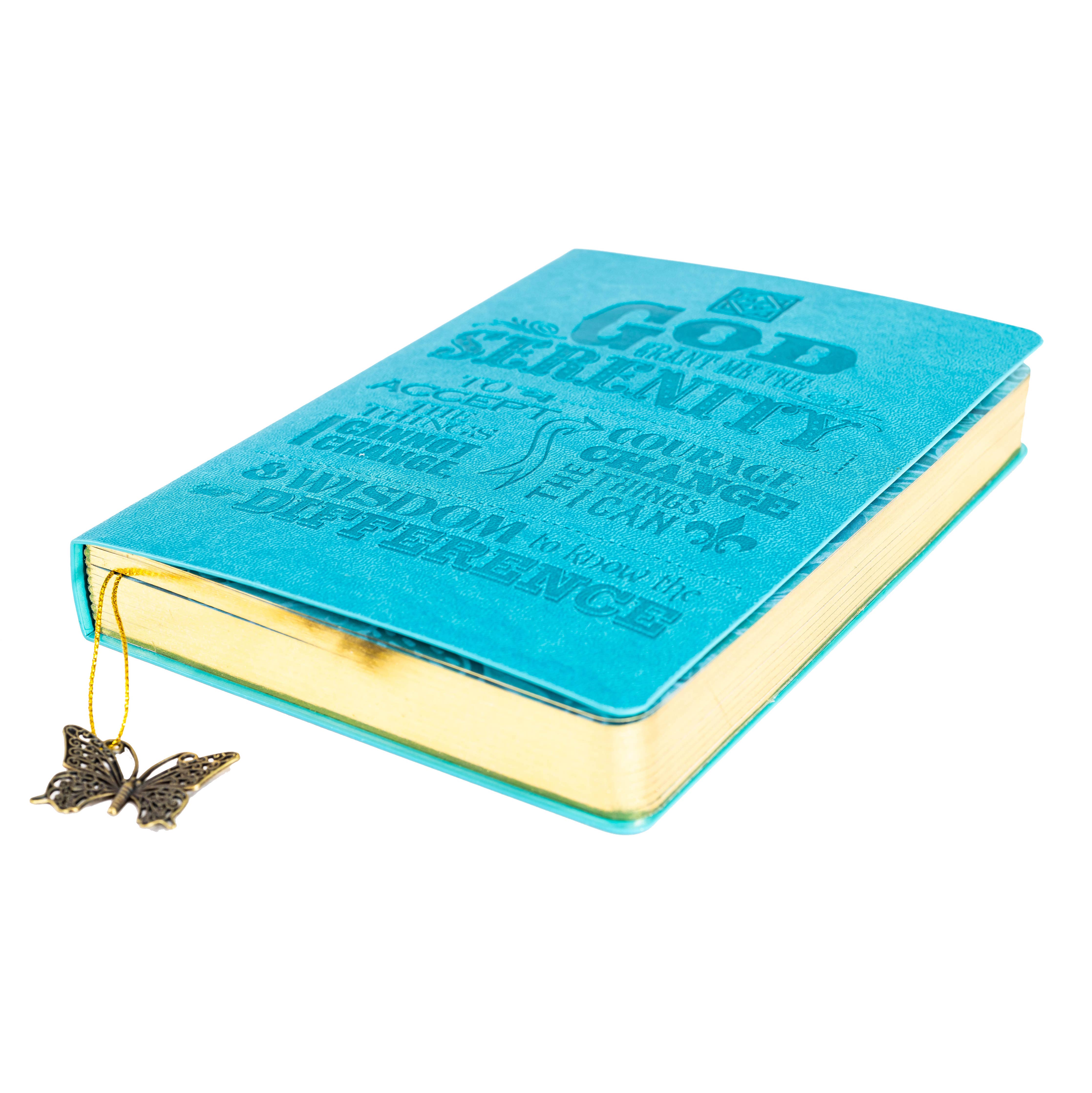 Dangle Journal : Leather Wrapped Teal Serenity Prayer