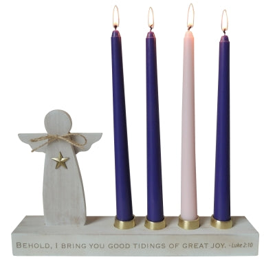 Good Tidings with Angel Advent Wreath with Candles