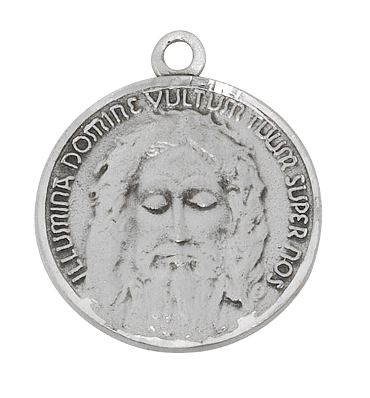 Deluxe Pewter Holy Face Medal 18" chain