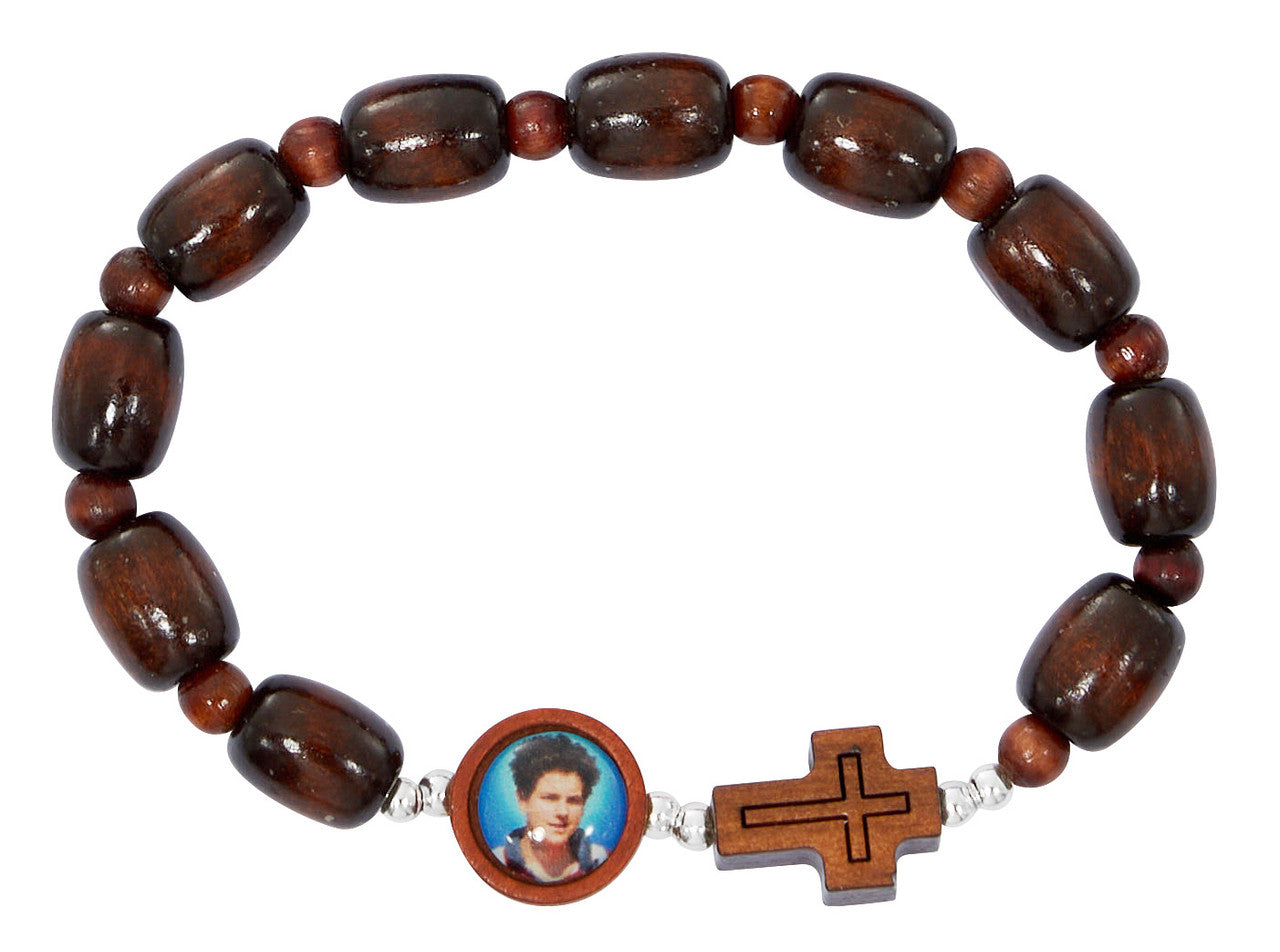 Carlos Acutis Wood Stretch Bracelet