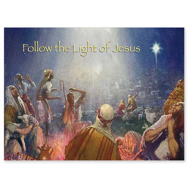 Follow the Light of Jesus Spirit of Christmas Card