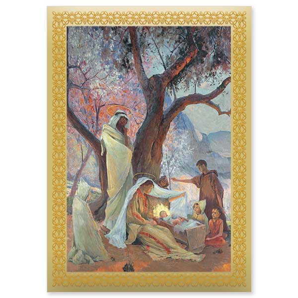 French Nativity Fresco: Splendor of Christmas Card