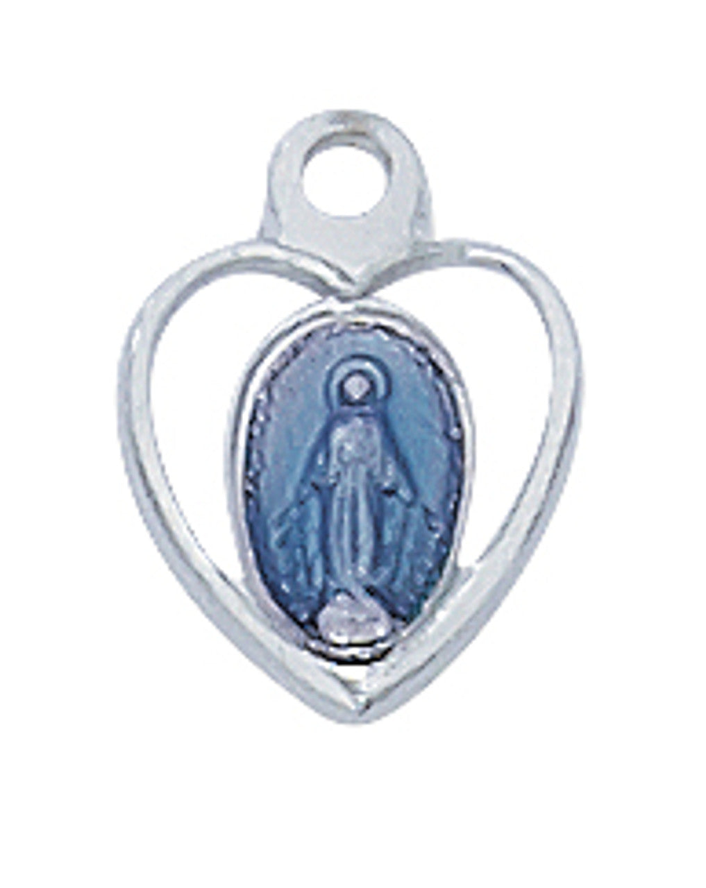 Sterling Silver Miraculous Medal w/BLUE EPOXY