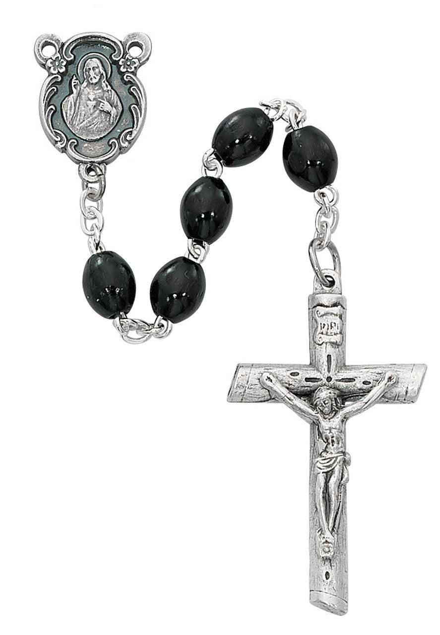 4 x 6 mm Black Wood Rosary