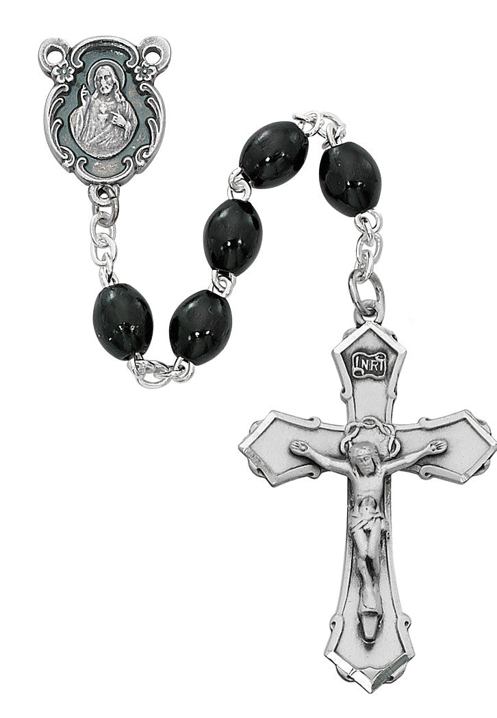 4x6 Black Wood Rosary carded