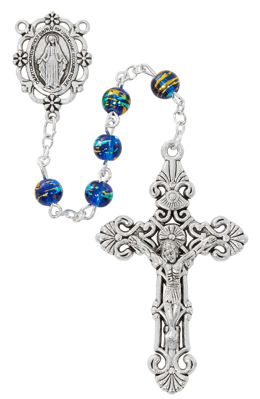 Blue Multi-color Rosary