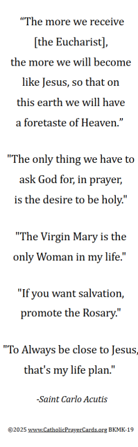 St. Carlos Acutis Bookmark