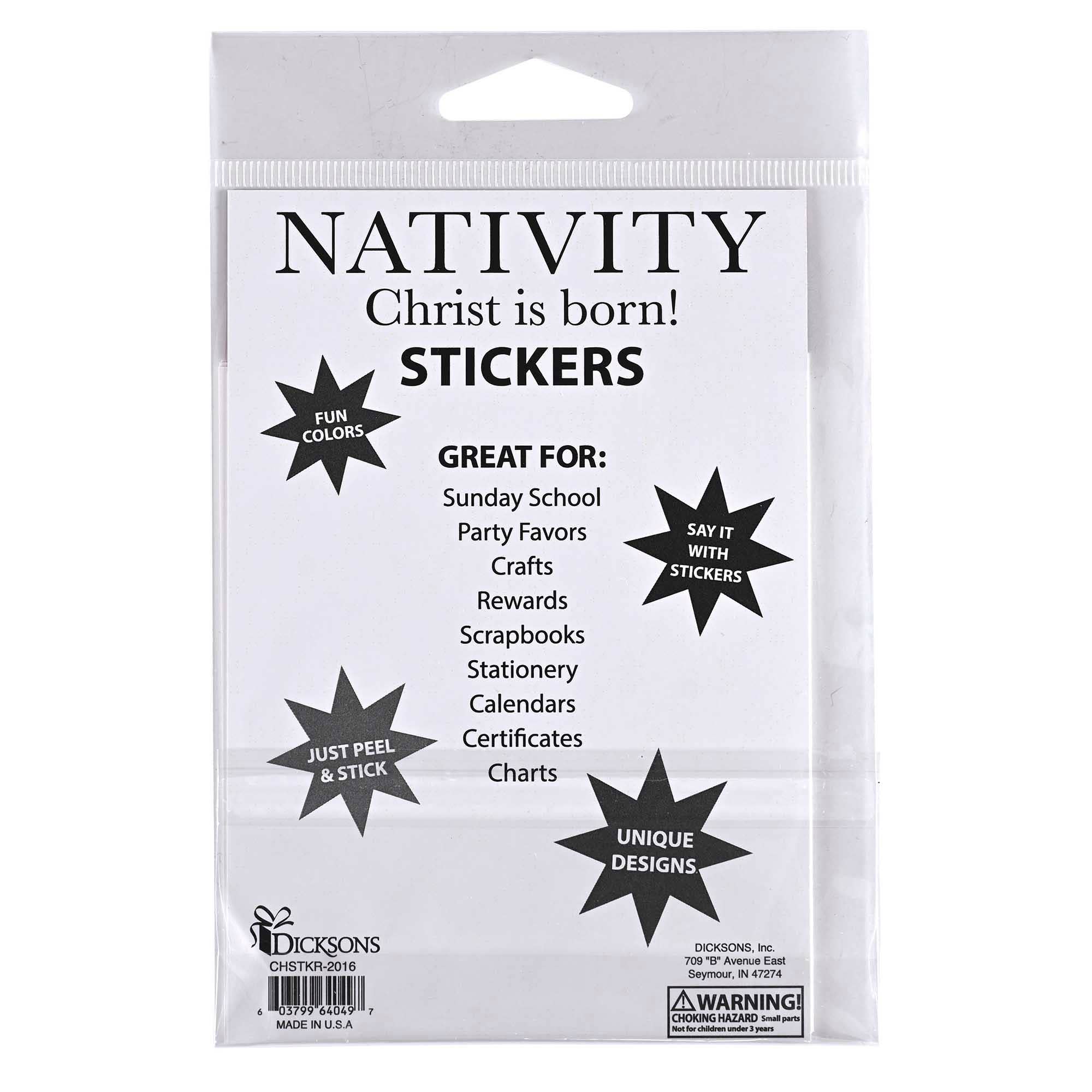 Sticker Sheets Nativity Scenes Square