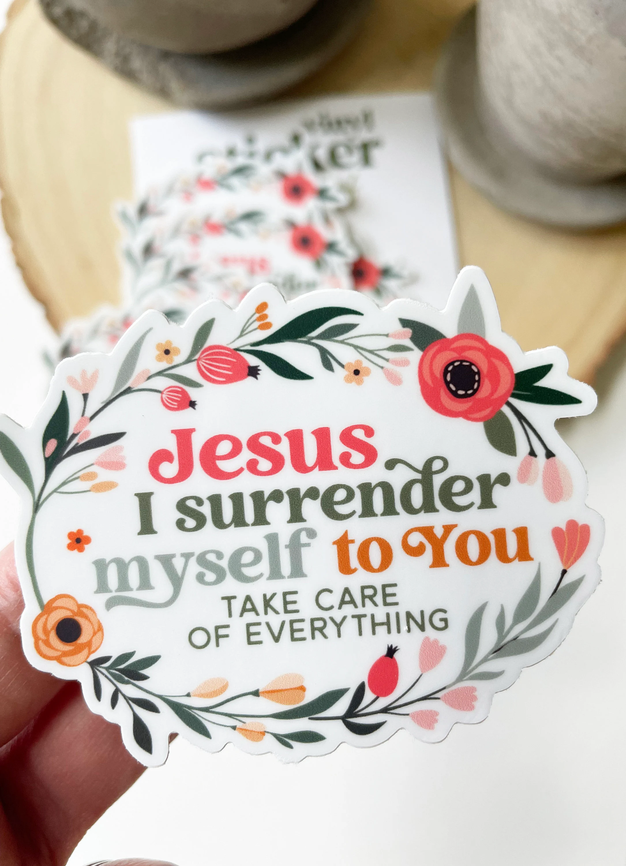Jesus I surrender myself to You Waterproof Sticker I Gift 