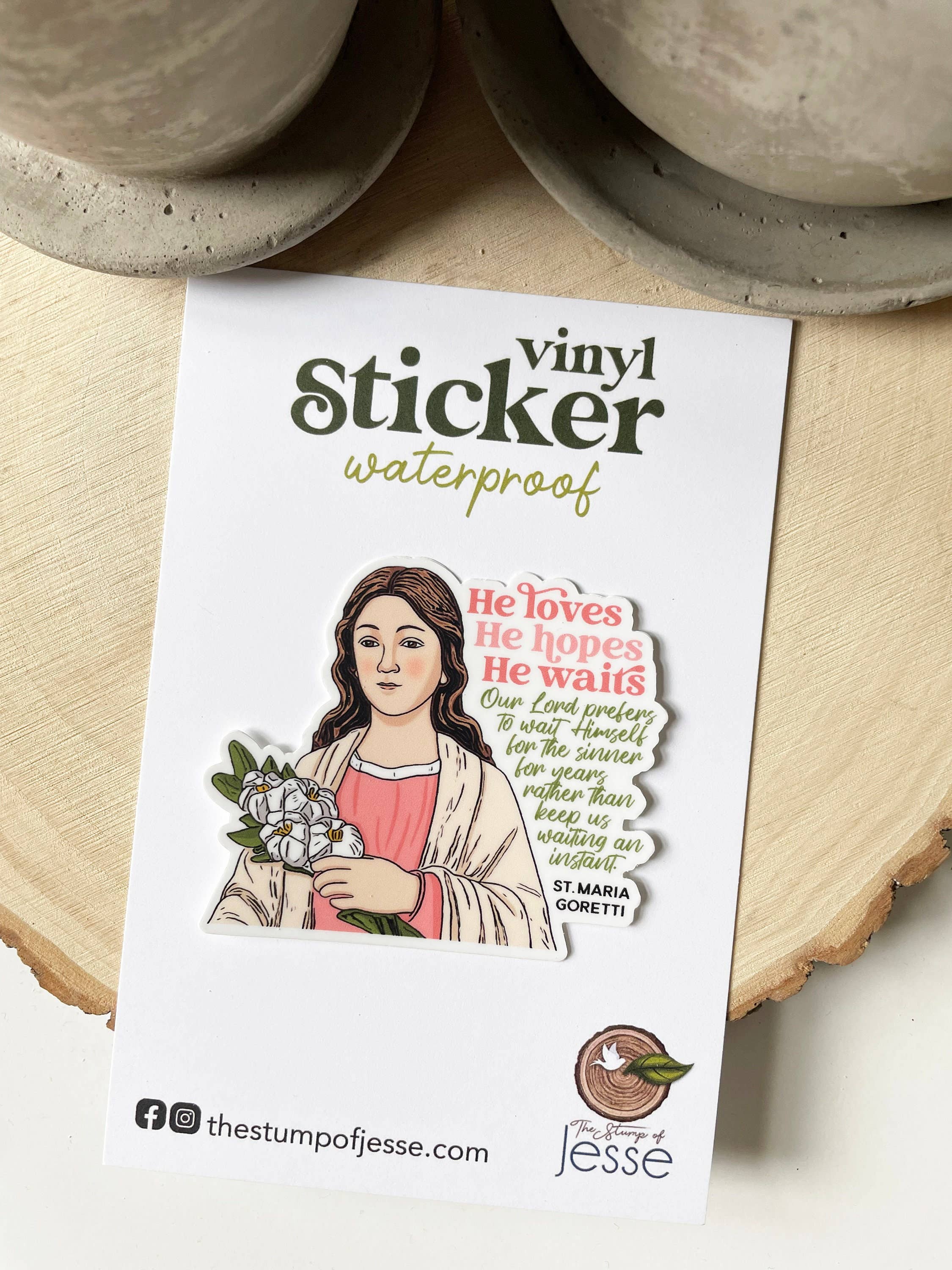 St. Maria Goretti Waterproof Catholic Sticker