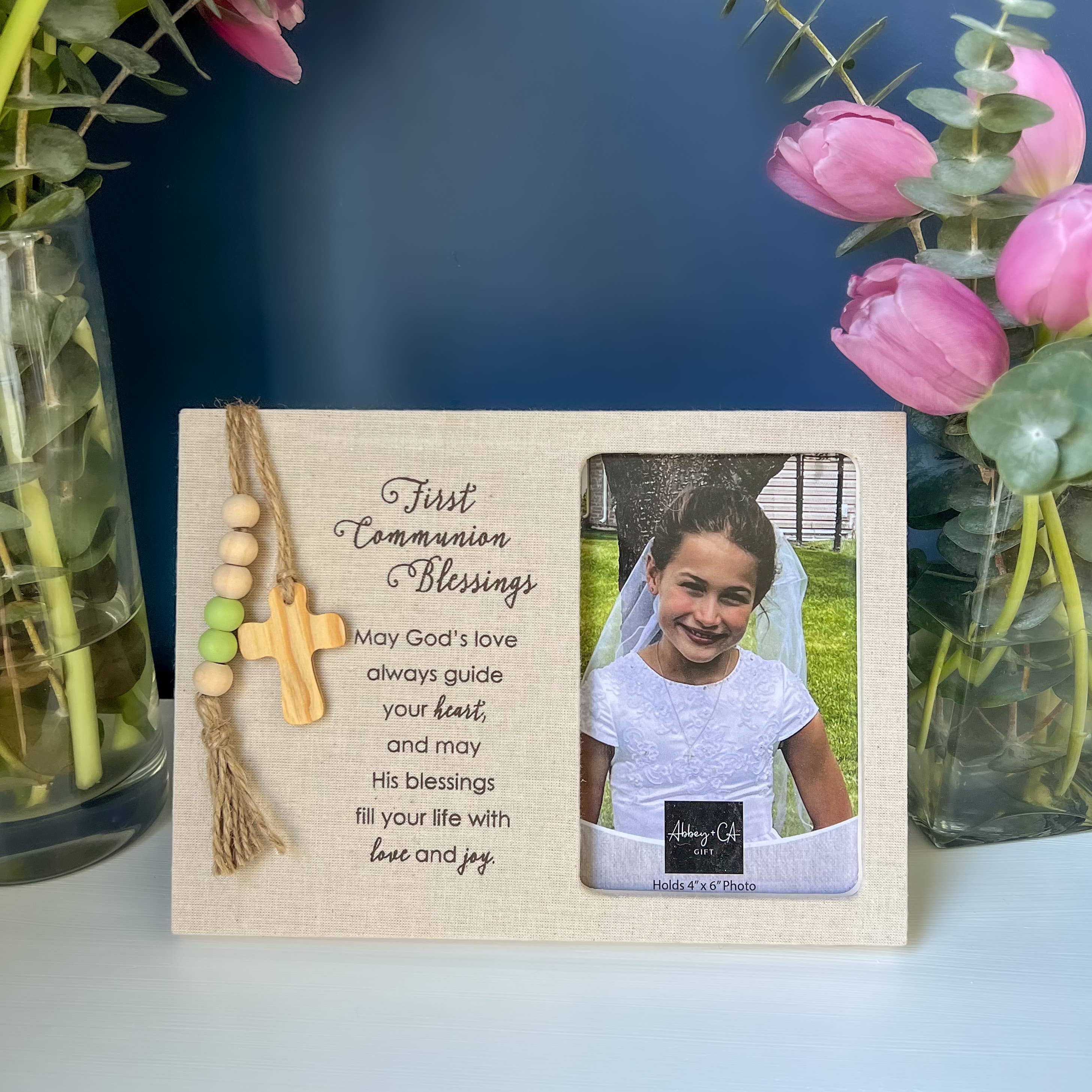 First Communion Blessings Fabric Frame