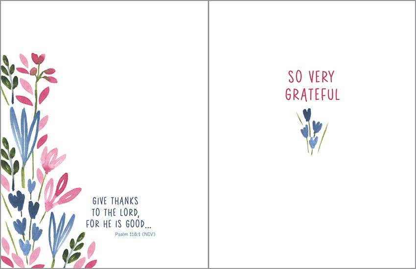 With Scripture Thank You Greeting Card - Blue Daisy