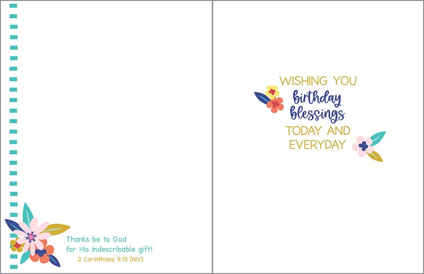 With Scripture Birthday Card - Flower Cake