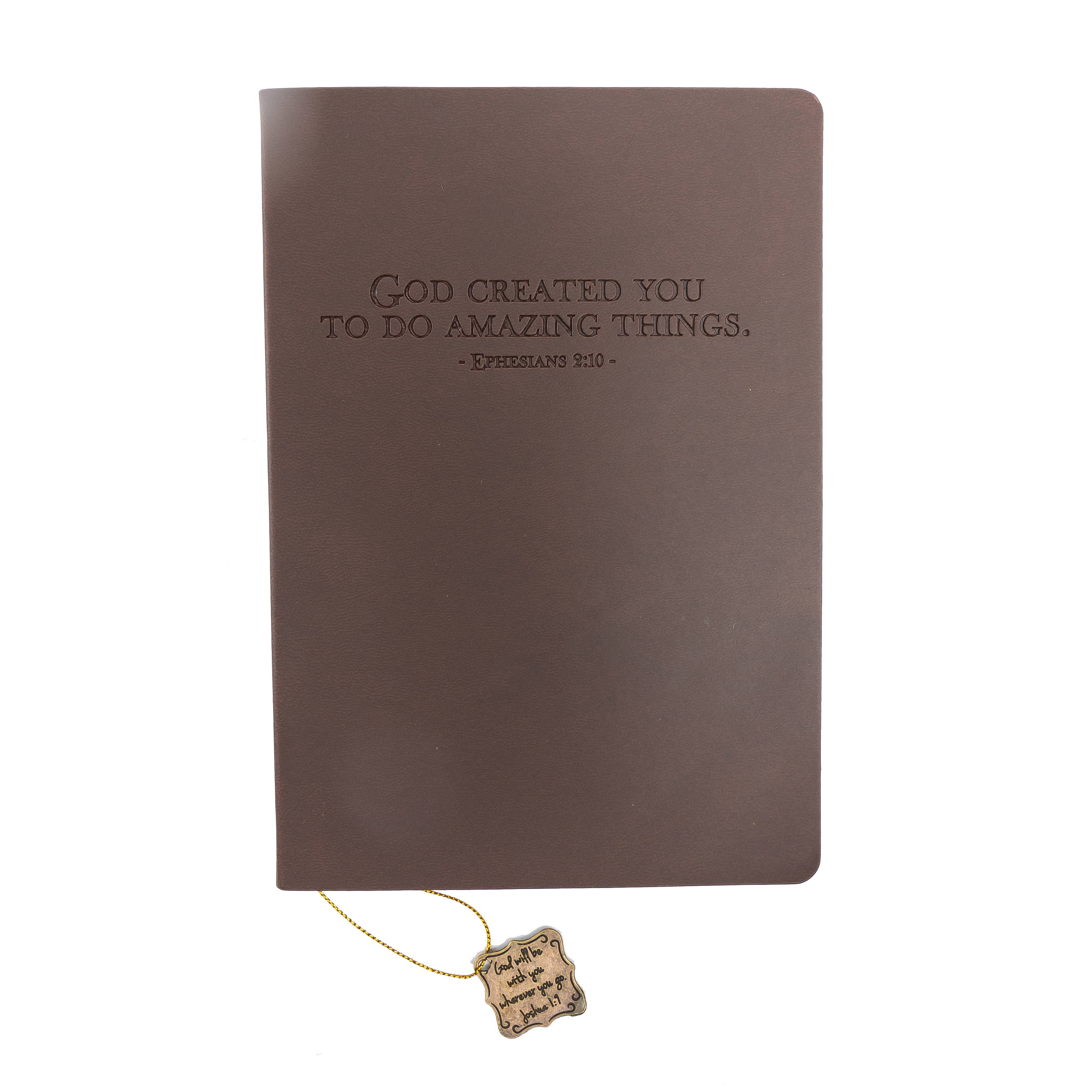 Dangle Journal : Leather Wrapped God Brown, Square Charm