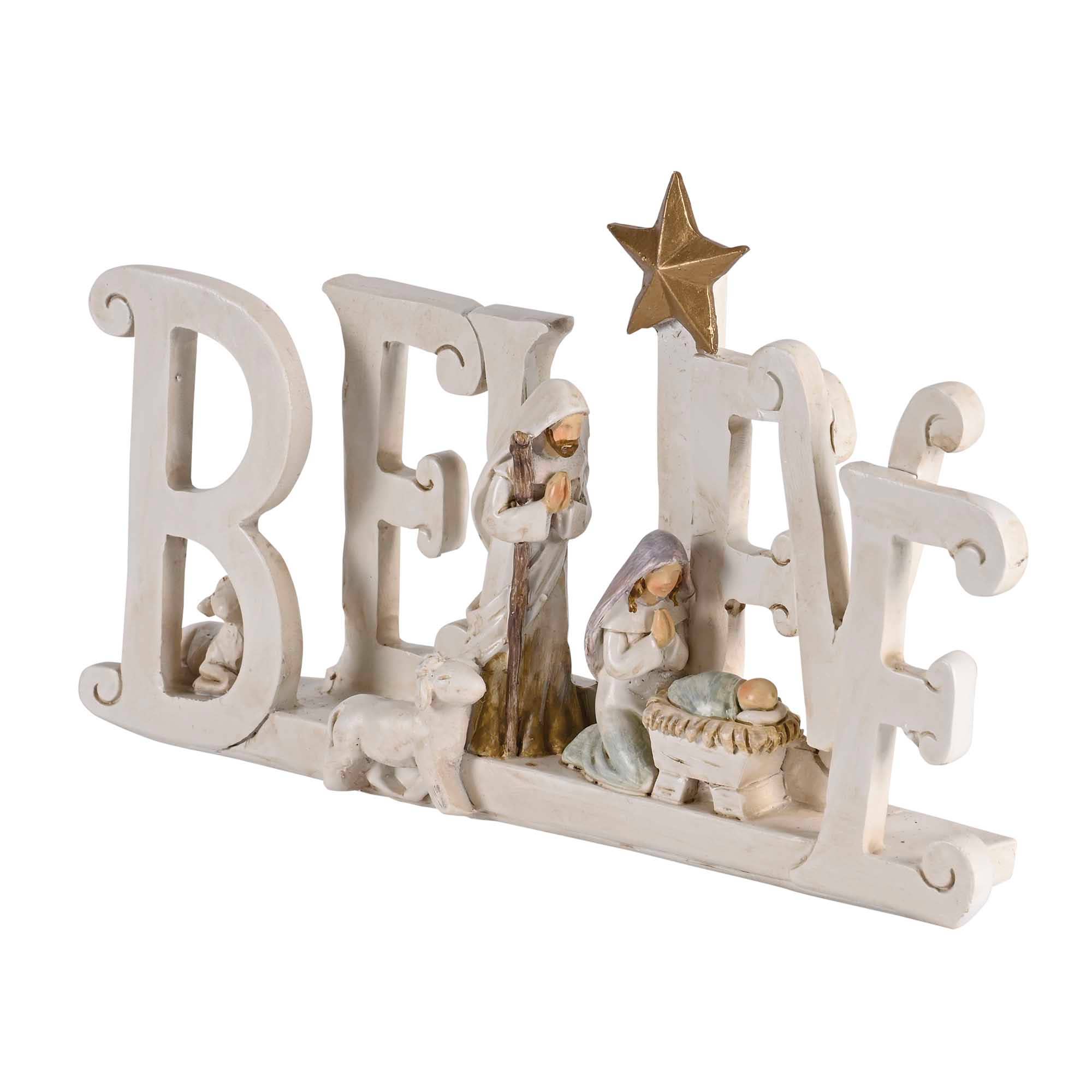 Nativity Holy Family Believe Star 5H