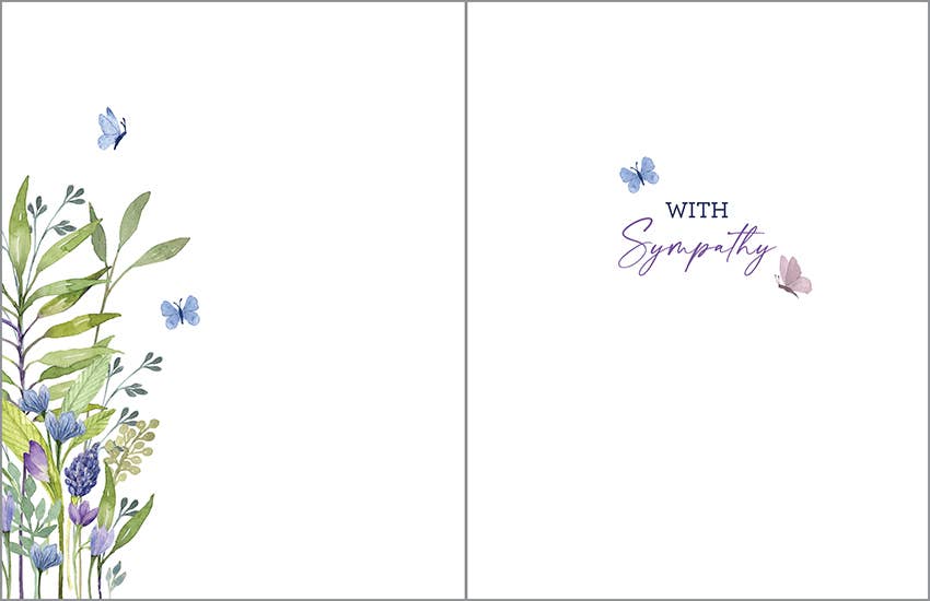 With Scripture Sympathy Card - Purple Stem/Butterflies